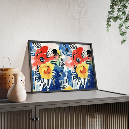 Abstract Flora Wood Framed Posters