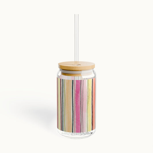Summer Stripe Sipper Glass | 16oz