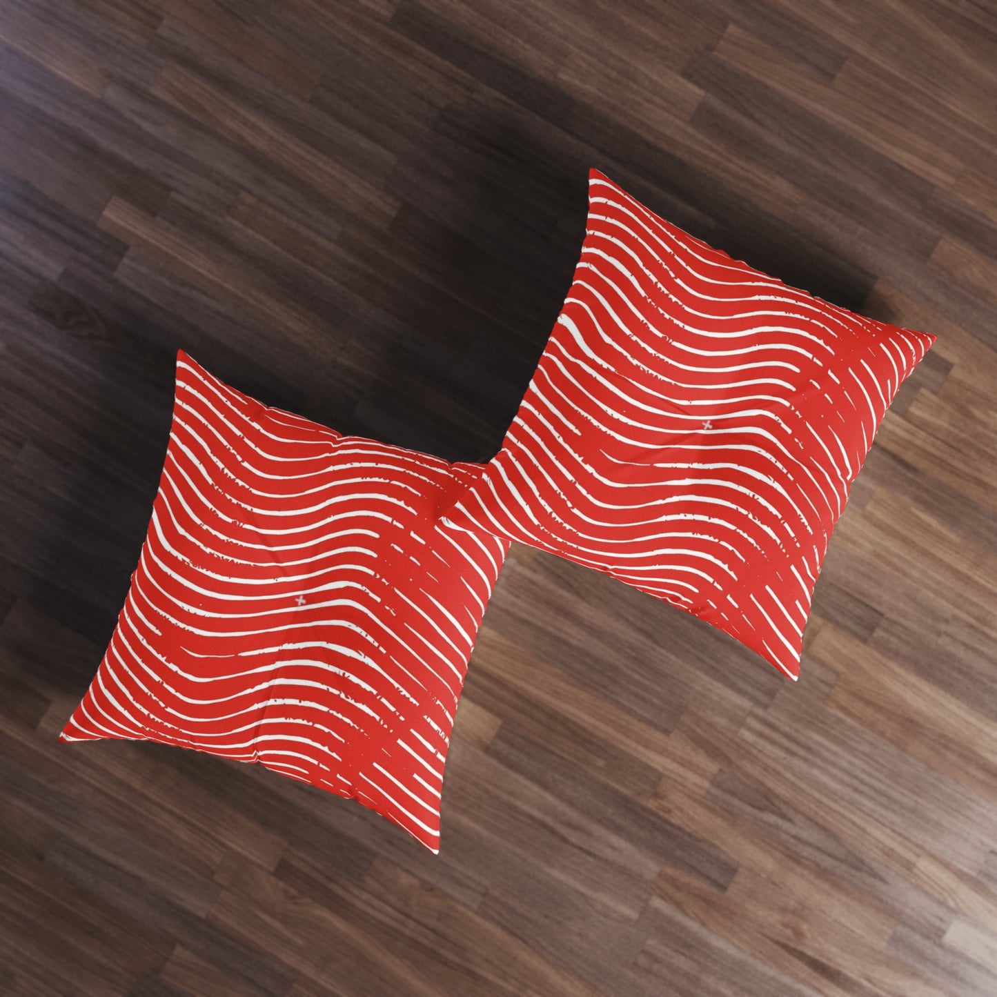Scarlet Tide Square Tufted Floor Pillow