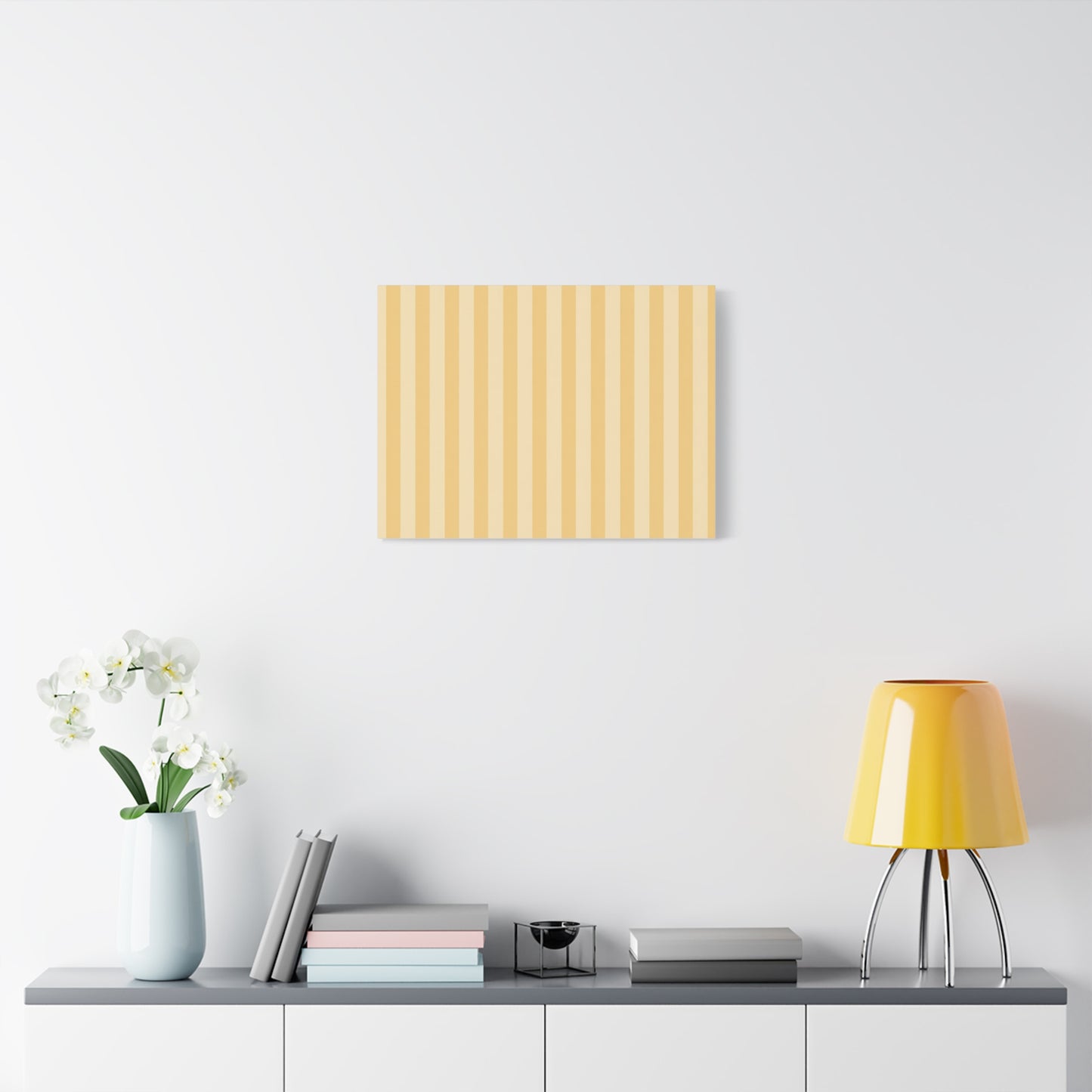 Buttercup Stripe Stretched Canvas Wall Art