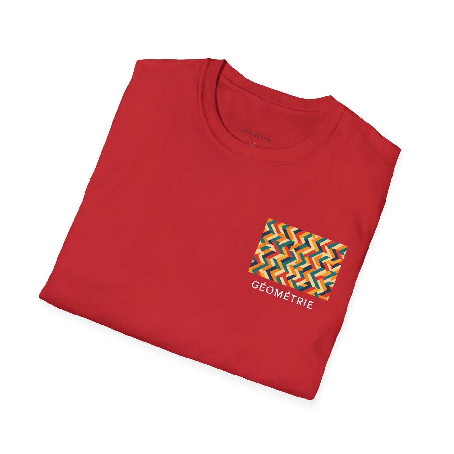 Geometric Pattern Unisex Softstyle T-Shirt, Casual Wear, Gift for Him/Her, Summer Fashion, Art-Inspired Tee