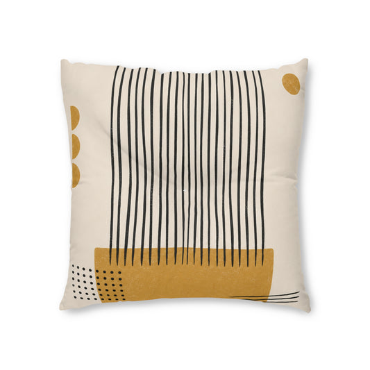 Ochre Cadence Square Tufted Floor Pillow