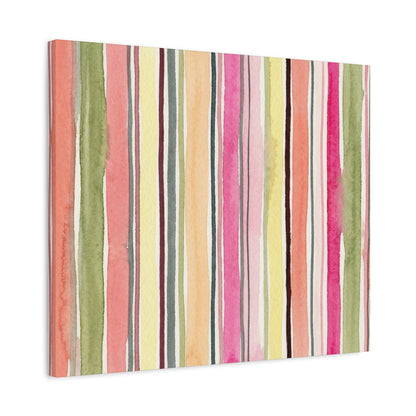 Summer Stripe Stretched Canvas Wall Art