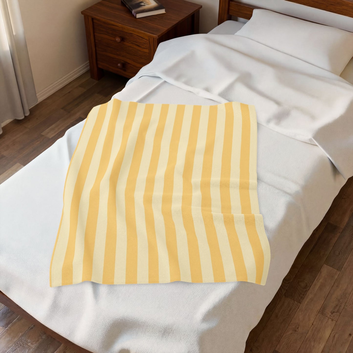 Buttercup Stripe Velveteen Plush Blanket