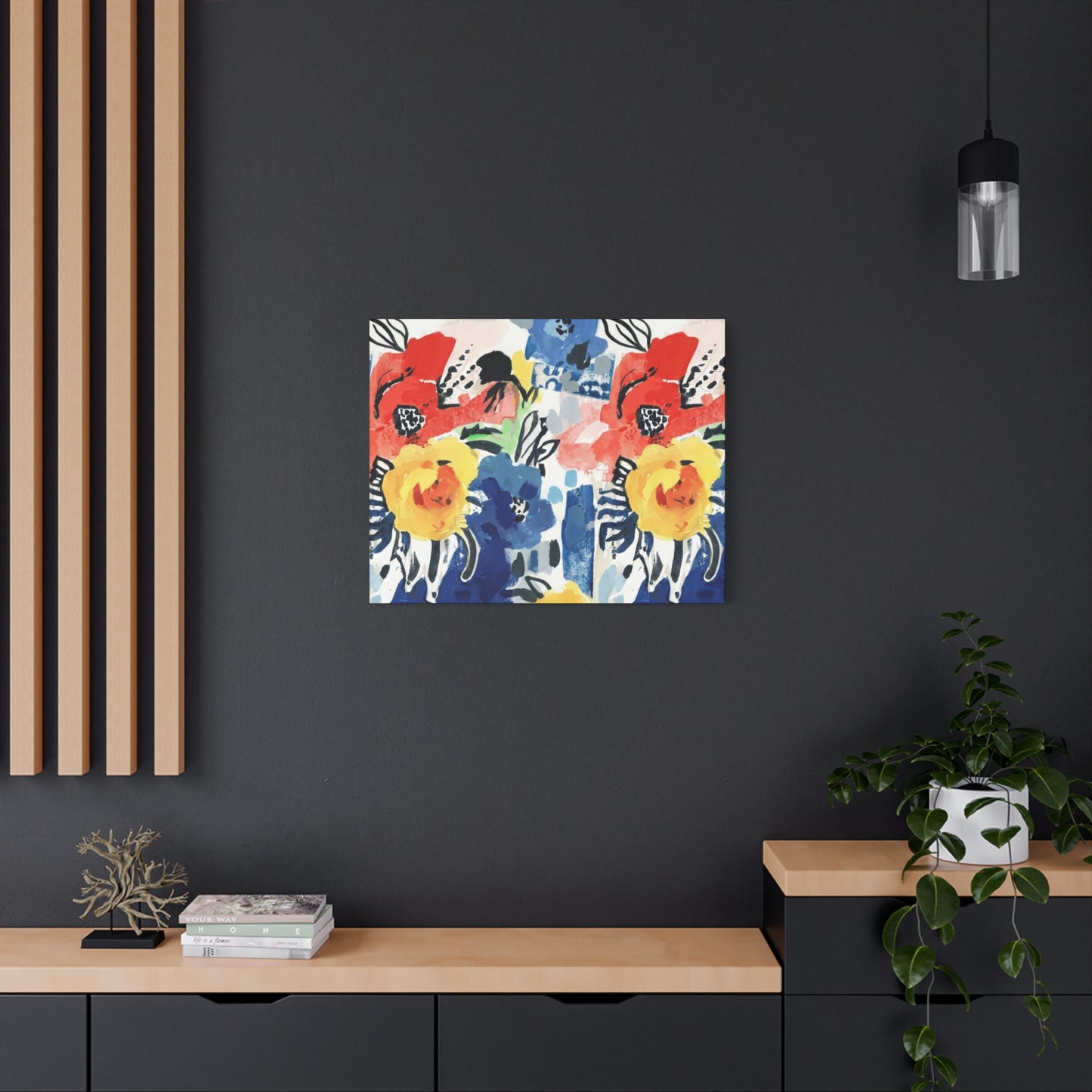 Abstract Flora Stretched Canvas Wall Art