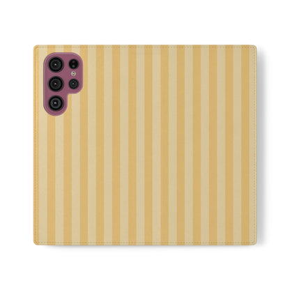 Buttercup Stripe Vegan Leather Flip Case