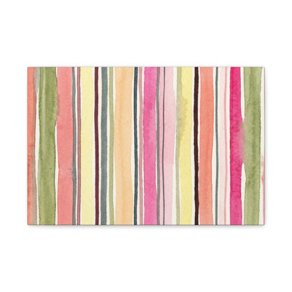 Summer Stripe Stretched Canvas Wall Art