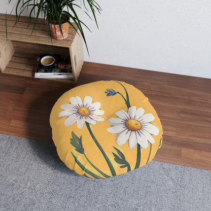 Spring Daisies Tufted Floor Pillow