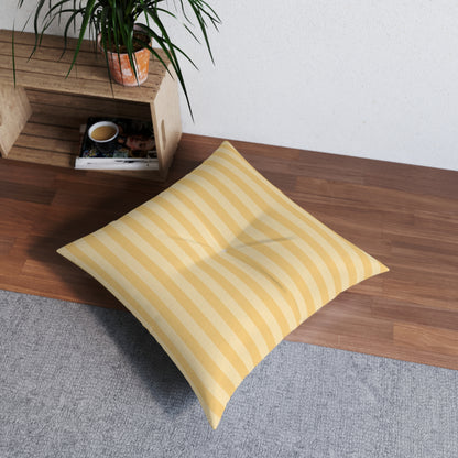 Buttercup Stripe Square Tufted Floor Pillow