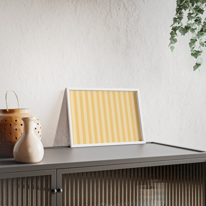 Buttercup Stripe Wood Framed Posters