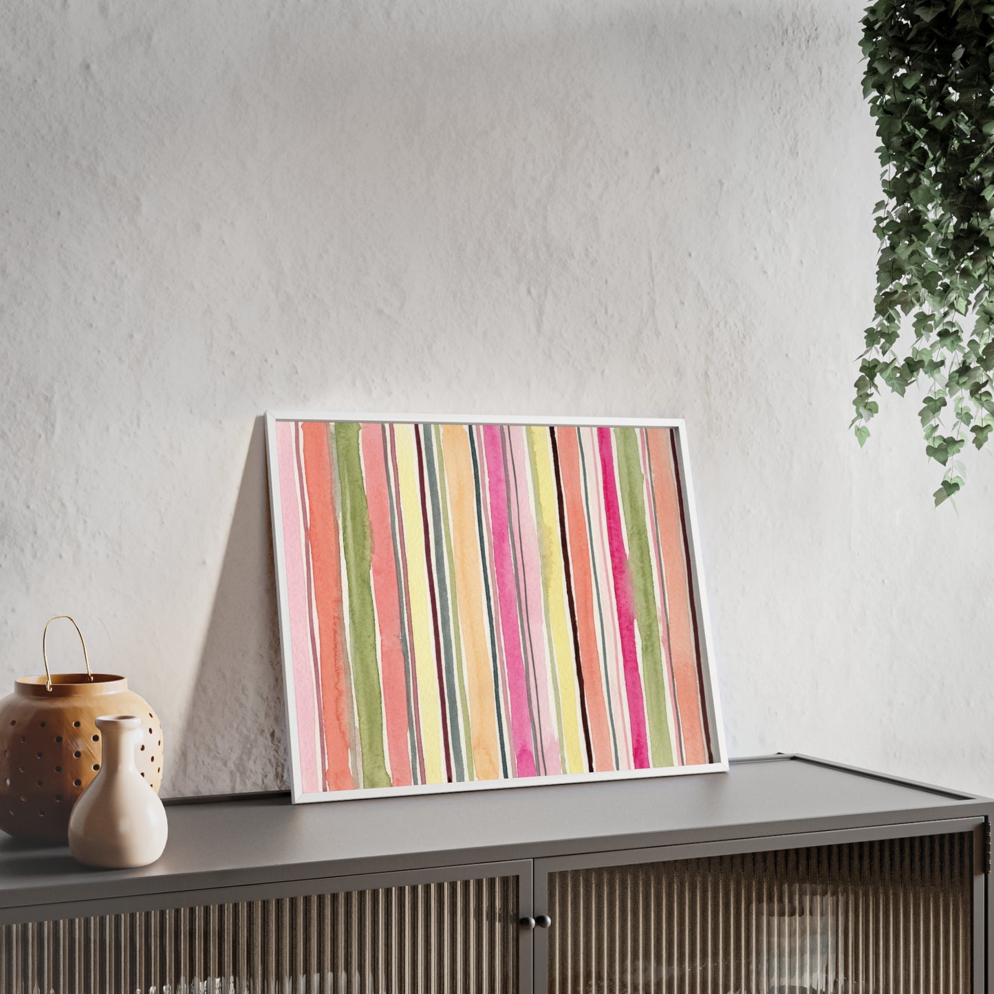 Summer Stripe Wood Framed Posters