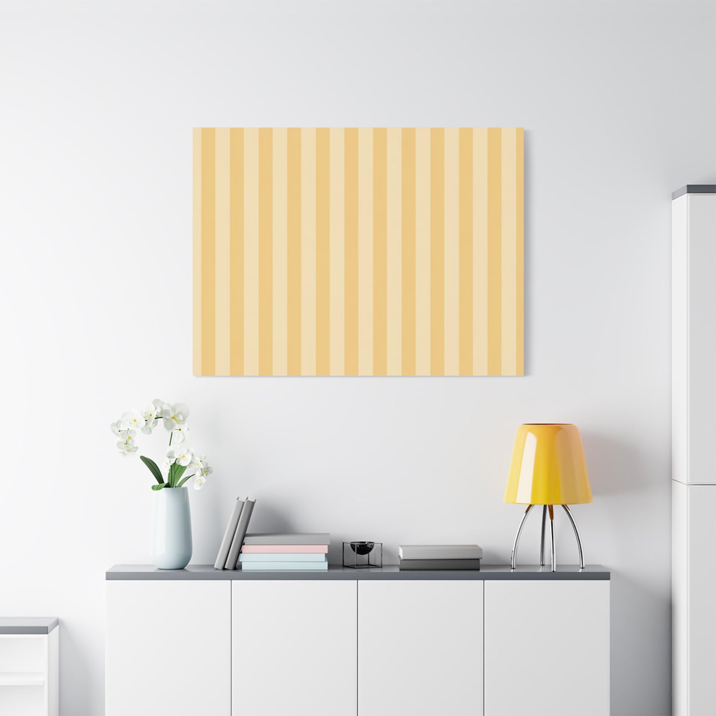 Buttercup Stripe Stretched Canvas Wall Art