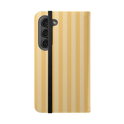 Buttercup Stripe Vegan Leather Flip Case