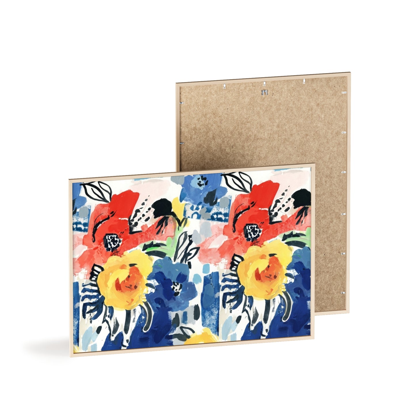 Abstract Flora Wood Framed Posters