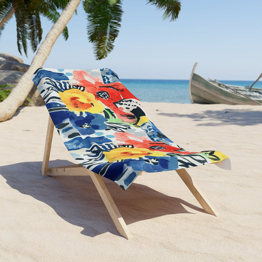 Abstract Flora Beach Towel