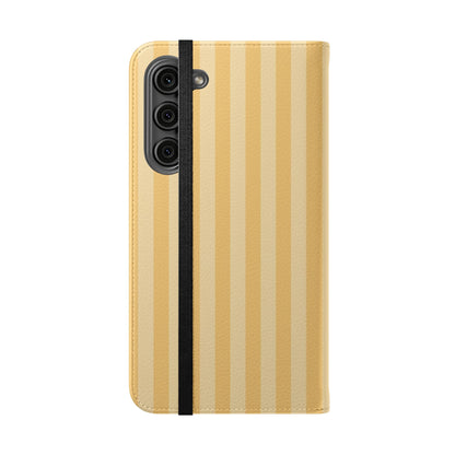 Buttercup Stripe Vegan Leather Flip Case