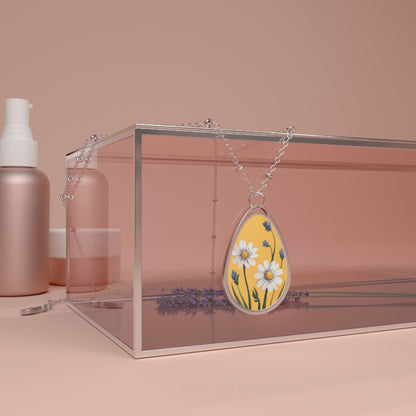 Spring Daisies Oval Necklace