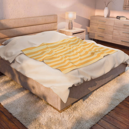 Buttercup Stripe Velveteen Plush Blanket