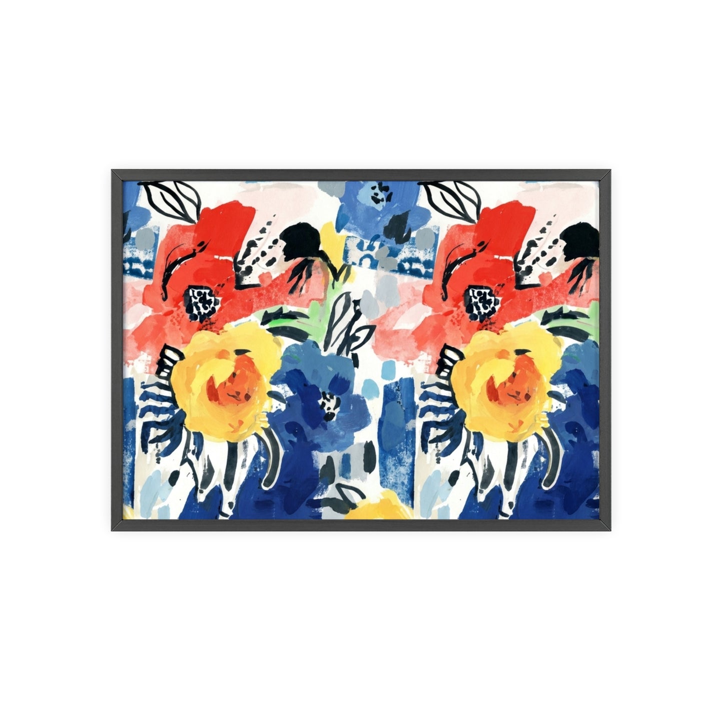 Abstract Flora Wood Framed Posters
