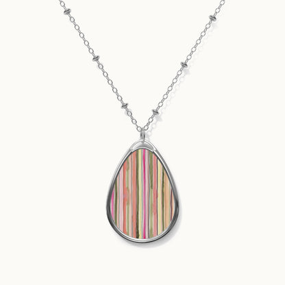 Summer Stripe Oval Necklace