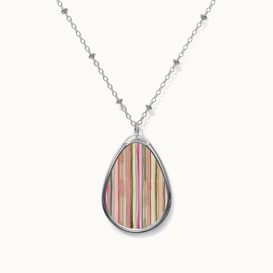 Summer Stripe Oval Necklace