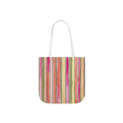 Summer Stripe Tote Bag with 5-Color Straps