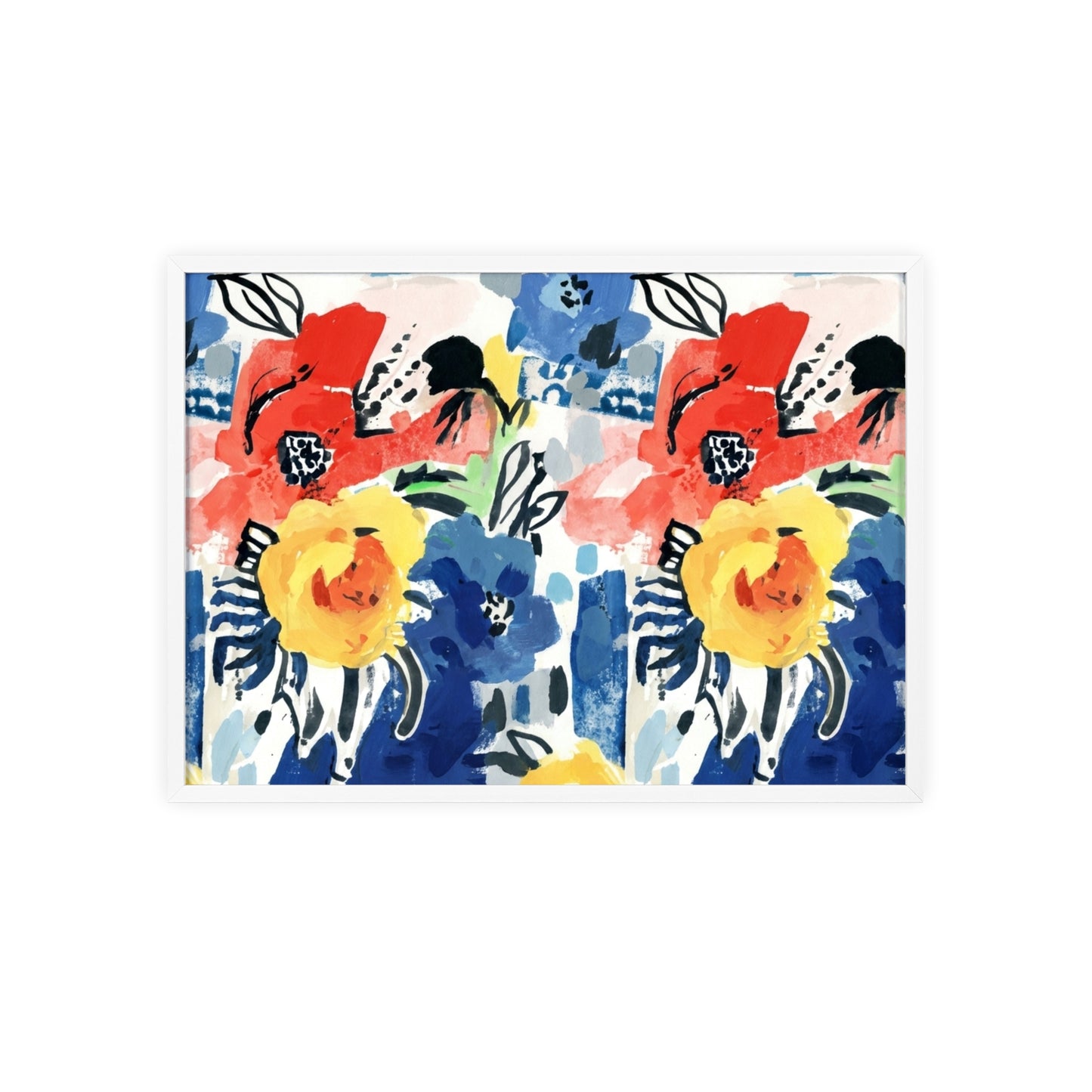Abstract Flora Wood Framed Posters