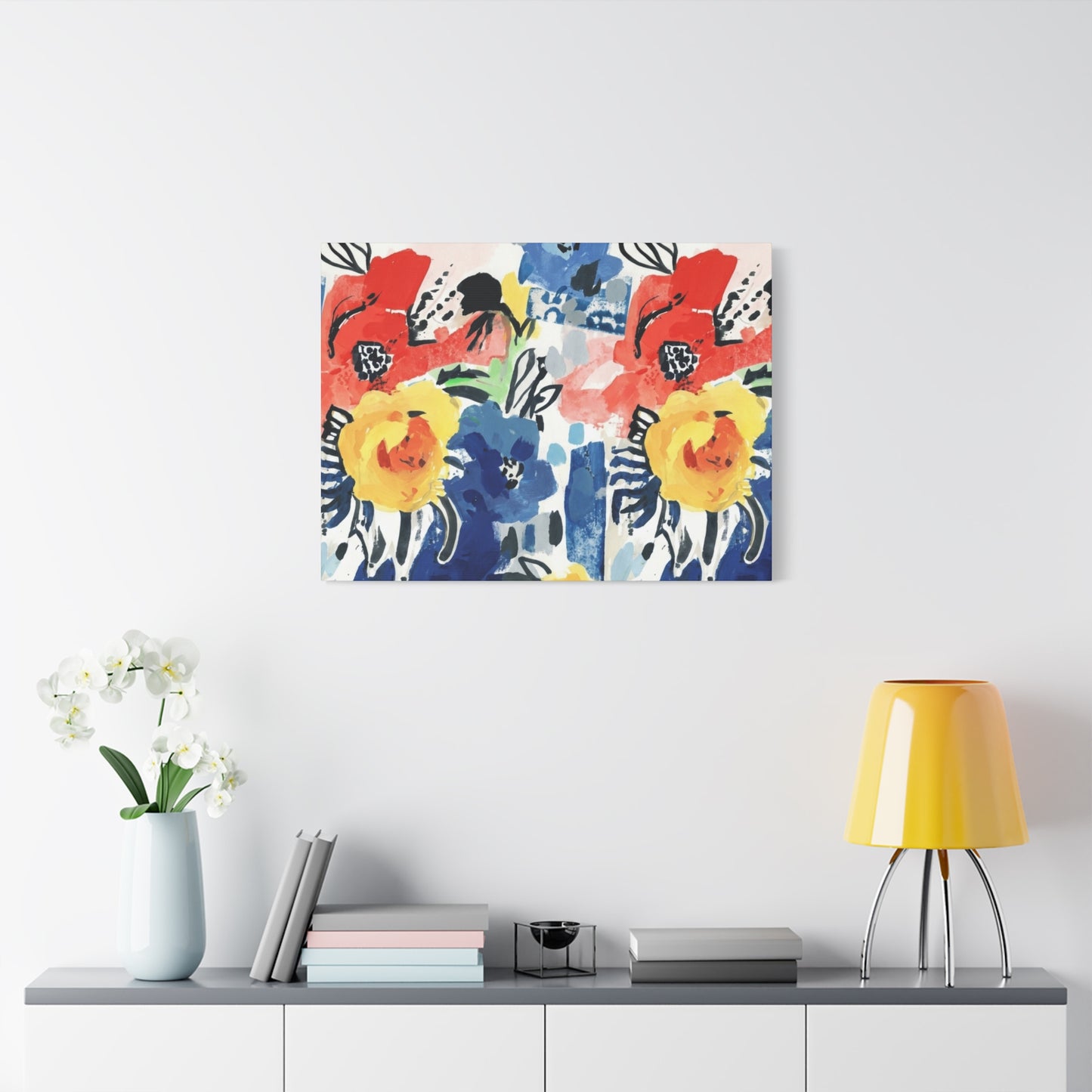Abstract Flora Stretched Canvas Wall Art