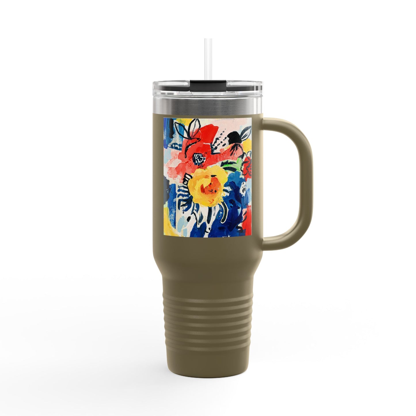 Abstract Flora 40oz Insulated Travel Mug