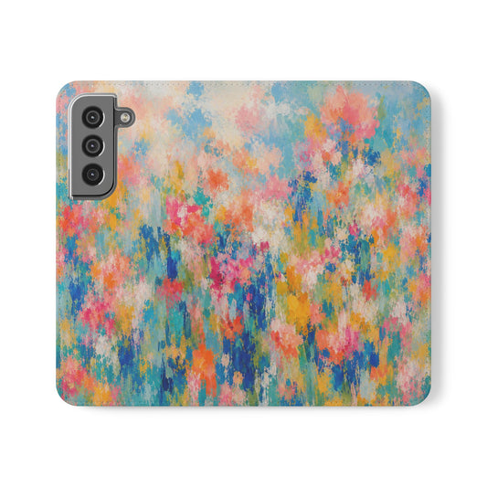 Chromatic Meadow Vegan Leather Flip Case