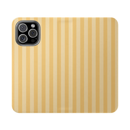 Buttercup Stripe Vegan Leather Flip Case