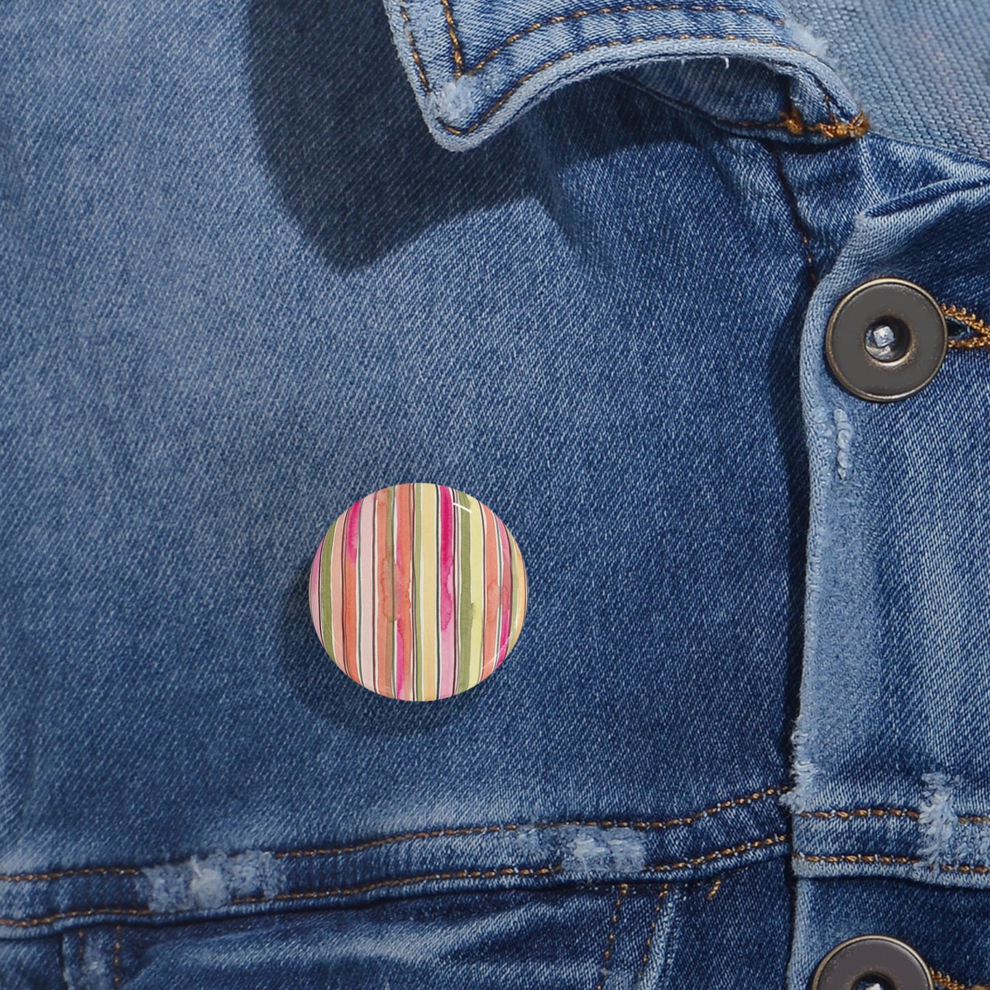 Summer Stripe Round Pins