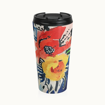 Abstract Flora Stainless Steel Travel Mug